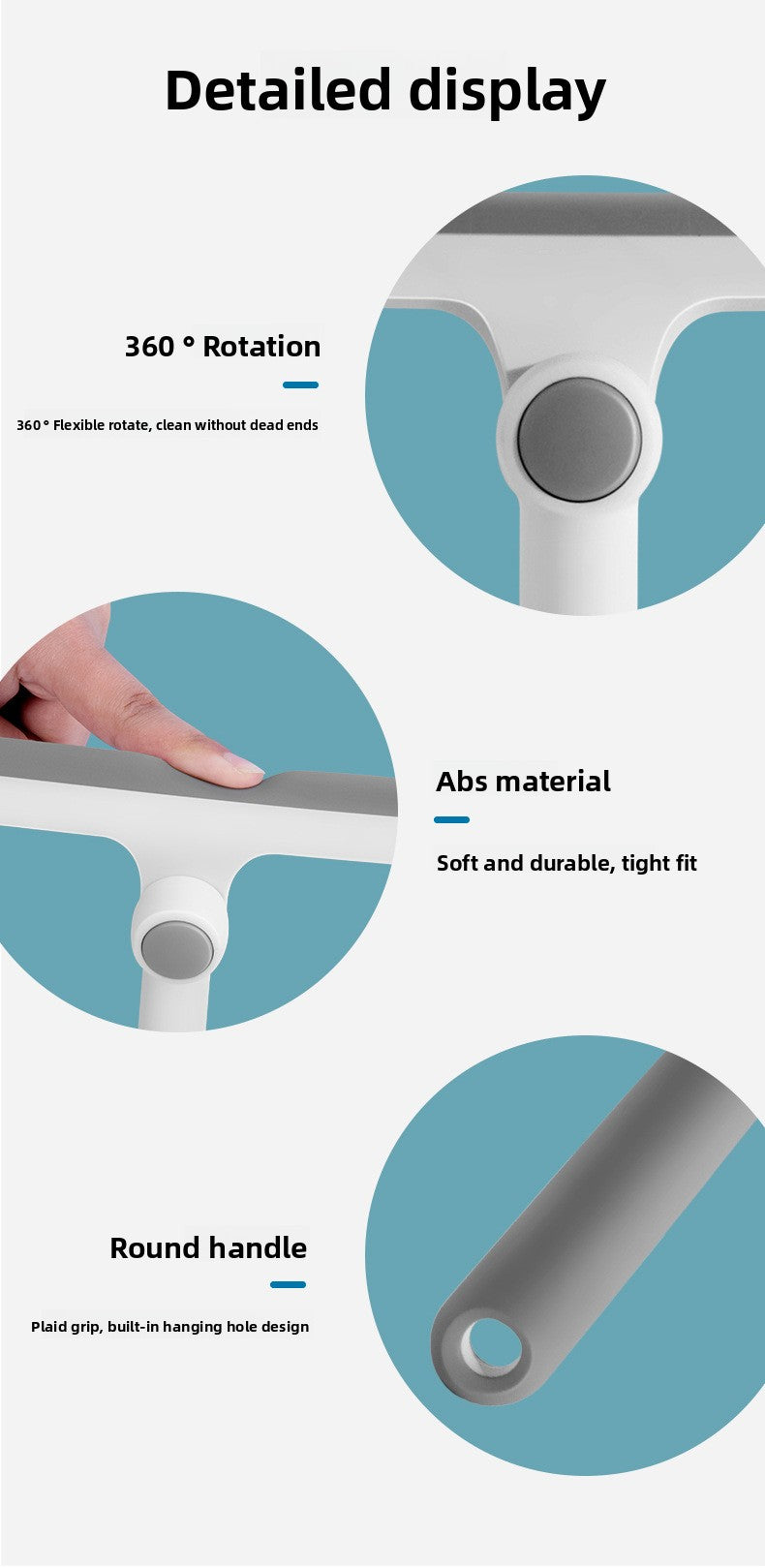 360° rotating T-shaped glass wiper, window household cleaner, bathroom cleaning wiper