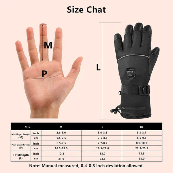 Leather Rechargeable Heated Gloves
